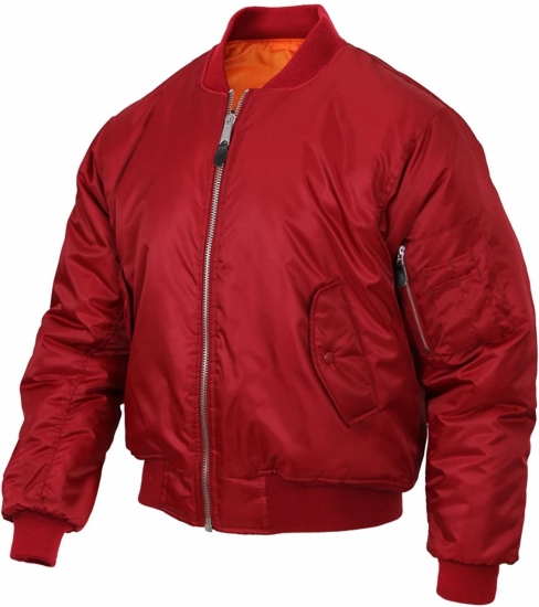 Red satin bomber jacket