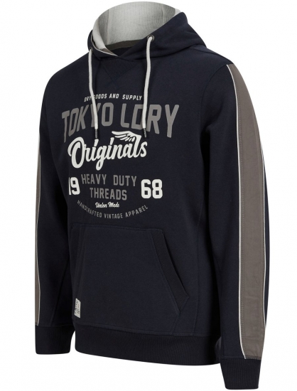 navy blue hoodies with sleeve stripes