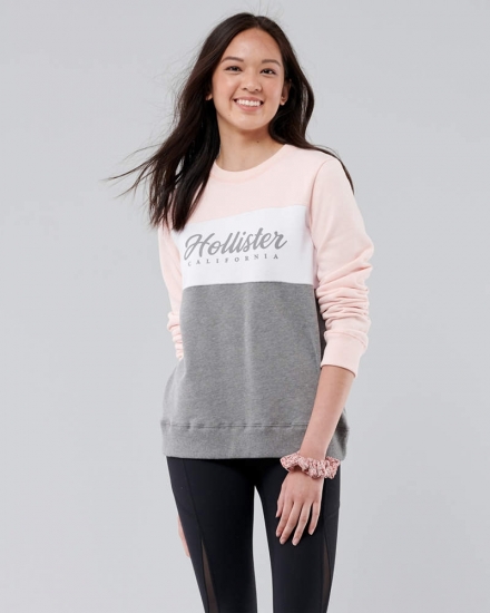 Rose Pink white Haider grey panel sweatshirt